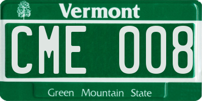 VT license plate CME008