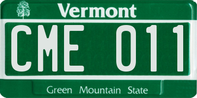 VT license plate CME011