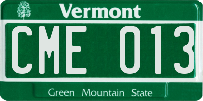 VT license plate CME013
