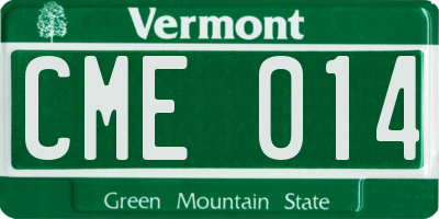 VT license plate CME014