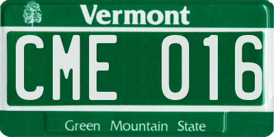 VT license plate CME016