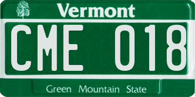 VT license plate CME018