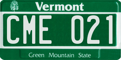 VT license plate CME021