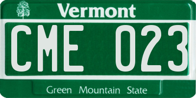 VT license plate CME023