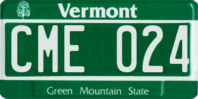 VT license plate CME024