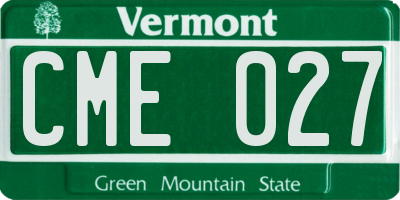 VT license plate CME027