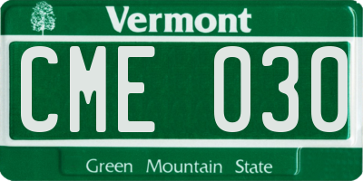 VT license plate CME030