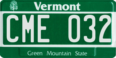 VT license plate CME032