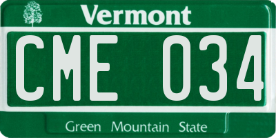 VT license plate CME034