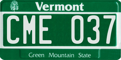 VT license plate CME037