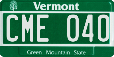 VT license plate CME040
