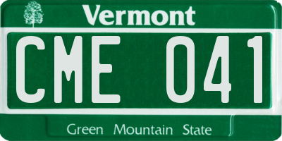 VT license plate CME041