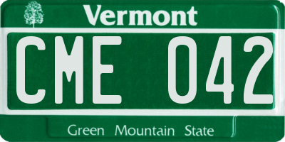 VT license plate CME042