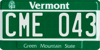 VT license plate CME043
