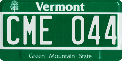 VT license plate CME044