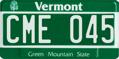 VT license plate CME045