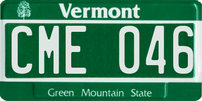 VT license plate CME046