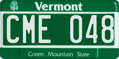 VT license plate CME048