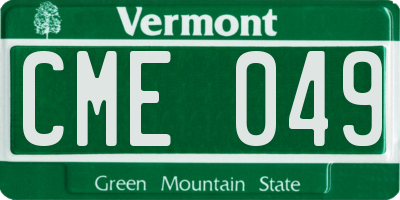VT license plate CME049