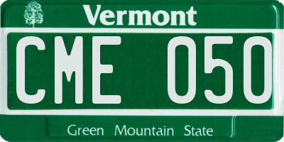 VT license plate CME050