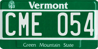 VT license plate CME054