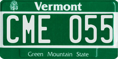 VT license plate CME055