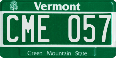 VT license plate CME057