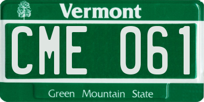 VT license plate CME061