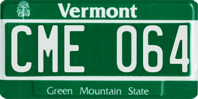 VT license plate CME064