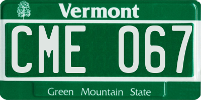 VT license plate CME067