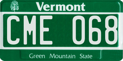 VT license plate CME068