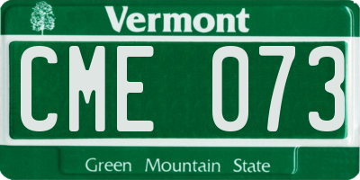 VT license plate CME073