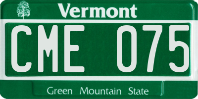 VT license plate CME075