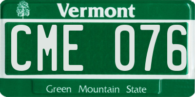 VT license plate CME076