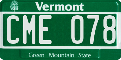 VT license plate CME078