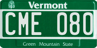 VT license plate CME080