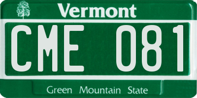 VT license plate CME081