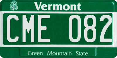 VT license plate CME082