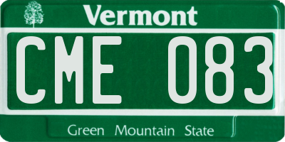 VT license plate CME083