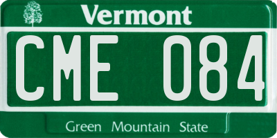VT license plate CME084