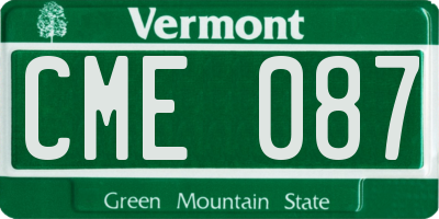 VT license plate CME087