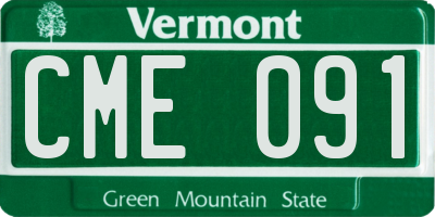 VT license plate CME091
