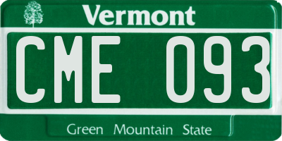 VT license plate CME093