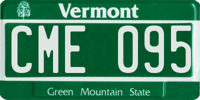 VT license plate CME095