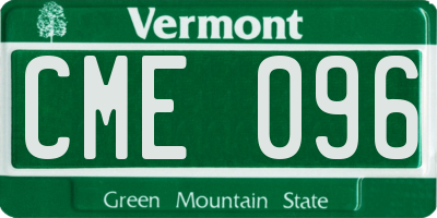 VT license plate CME096