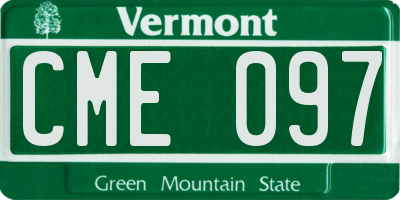 VT license plate CME097