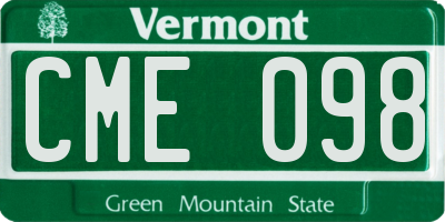 VT license plate CME098