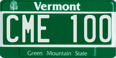 VT license plate CME100