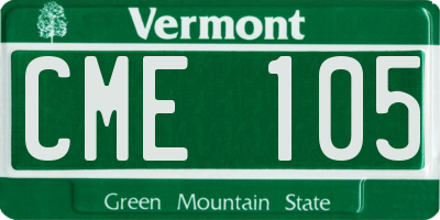 VT license plate CME105