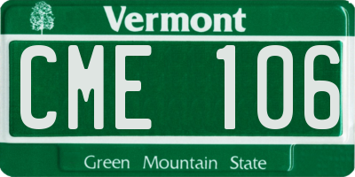 VT license plate CME106